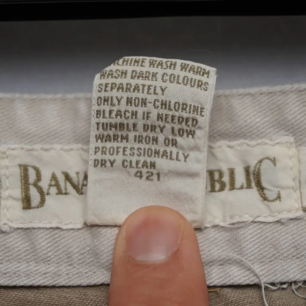 Vintage Banana Republic Khakis Flat Front Relaxed‎ Fit Tapered Size 34